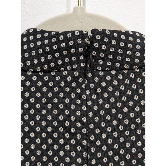 J. Crew Black White & Gold Polka Dot Short Sleeve Mock Neck Jacquard Dress, 2 - Picture 6 of 9